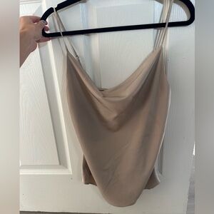Tan silky tank top with adjustable straps! never worn!
